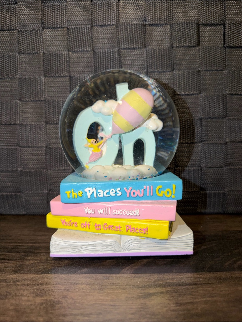 Dr. Seuss The Places You'll Go Snow Globe - Blue, Pink & Yellow